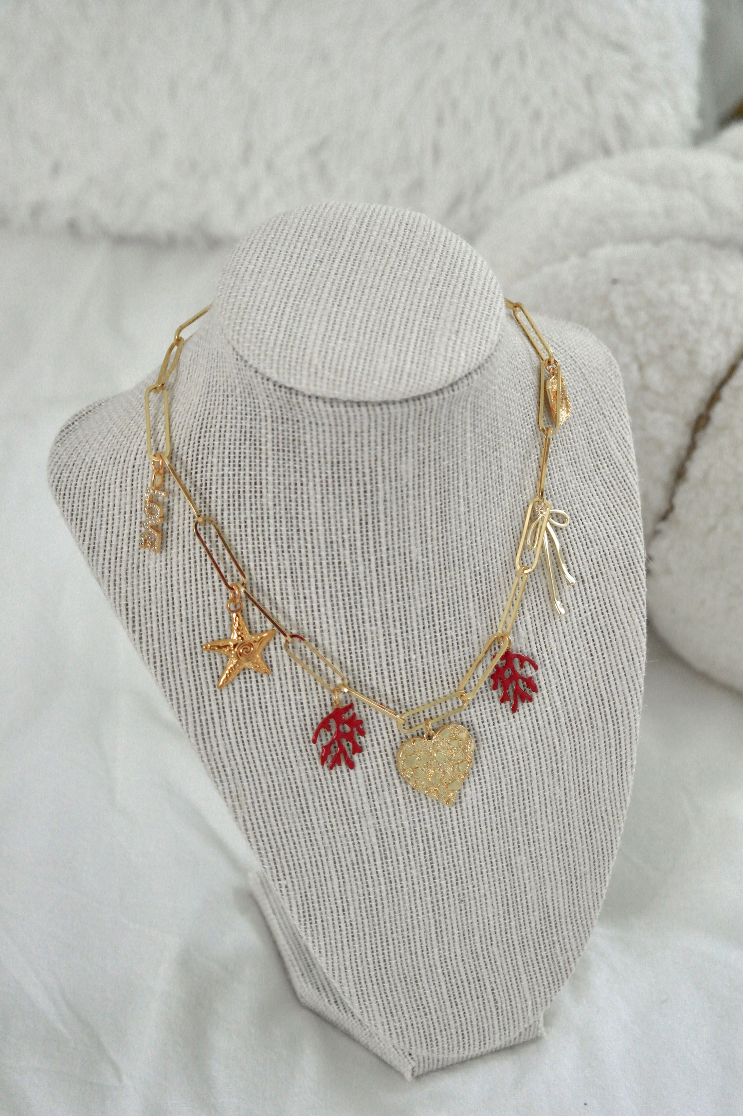 RED FALL CHARM NECKLACE