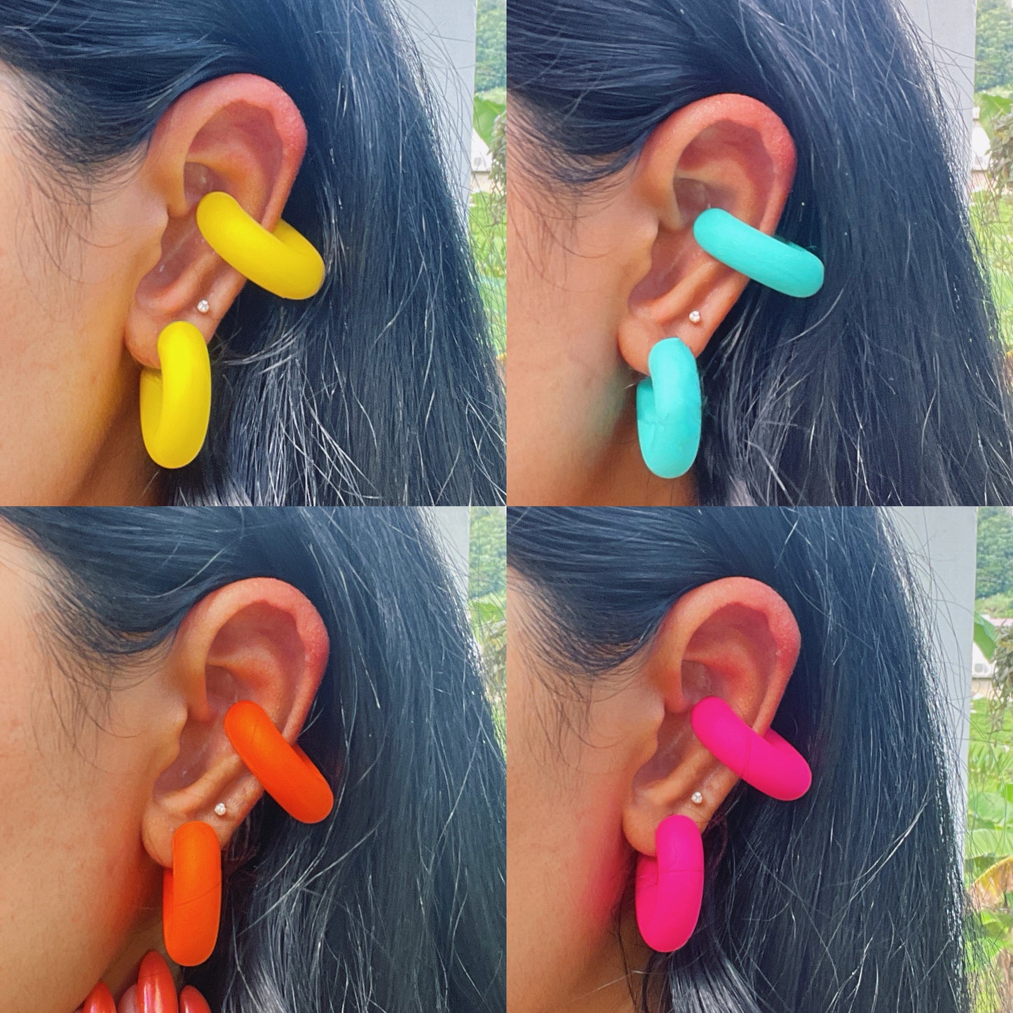 COLORFUL CHUNKY EAR CUFFS