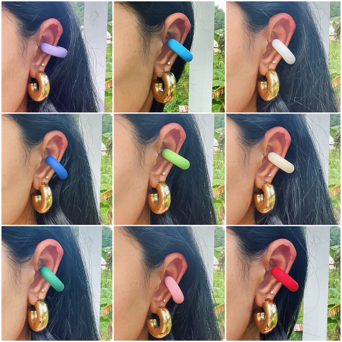 COLORFUL CHUNKY EAR CUFFS