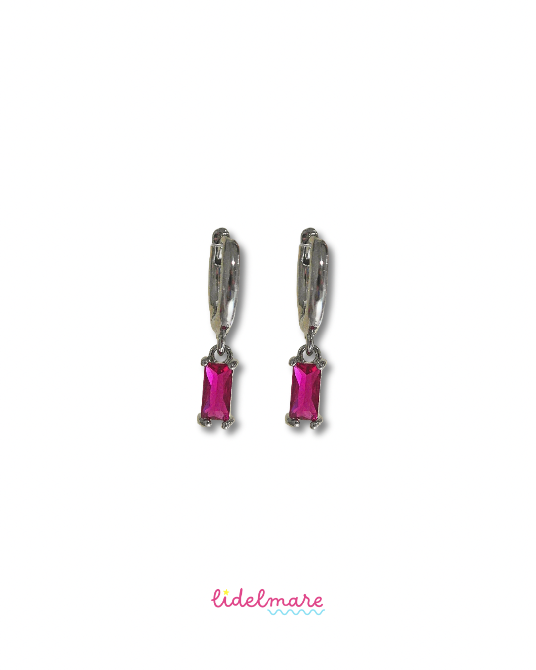 PINK GEM HOOP EARRINGS