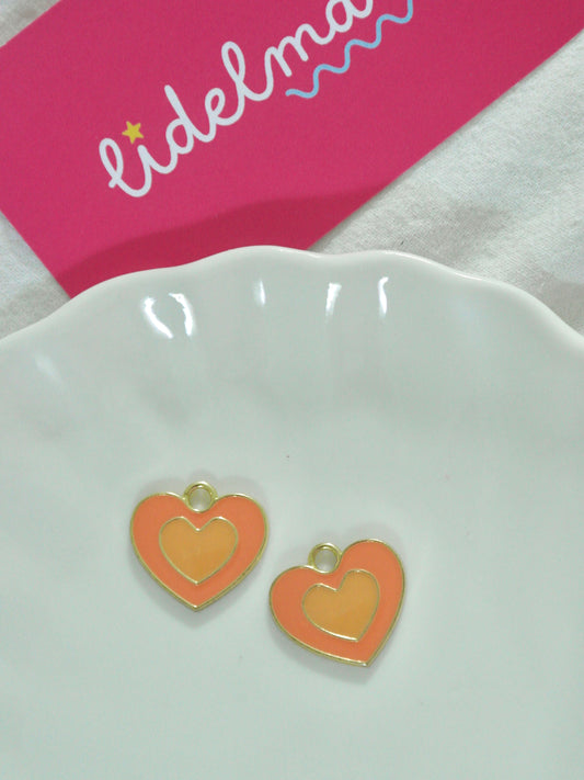 ORANGE HEARTS CHARM