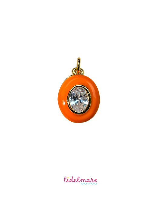 ORANGE OVAL PENDANT