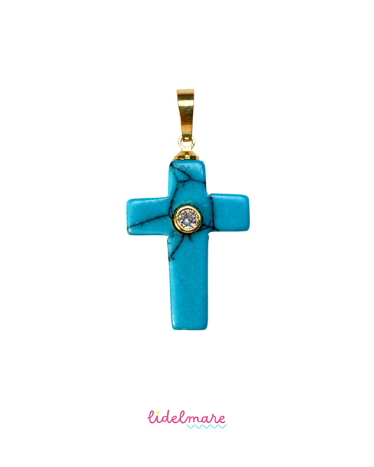 TURQUOISE CROSS PENDANT