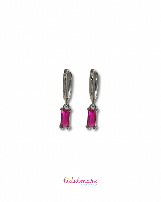 PINK GEM HOOP EARRINGS